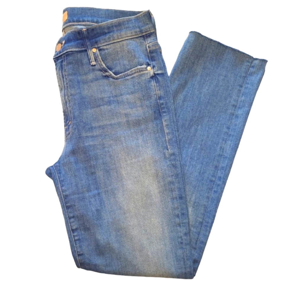 MOTHER The Rascal Ankle Snippet Raw Edge Split Hem Jeans Size 29